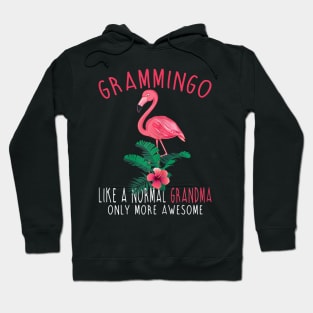 Grammingo Like An Grandma Only Awesome Floral Flamingo Gift Hoodie
